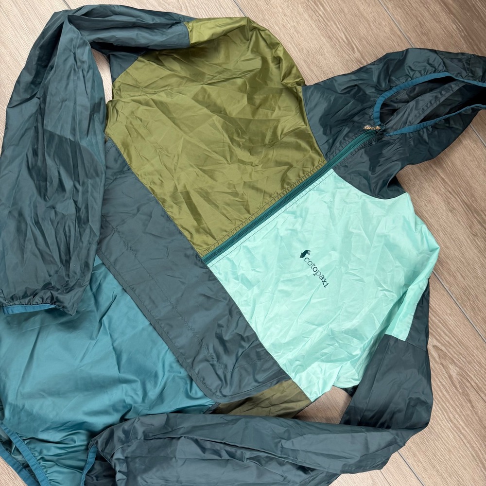 Cotopaxi Womens Teca Half-Zip Windbreaker Jacket Colorblock Teal Green Large